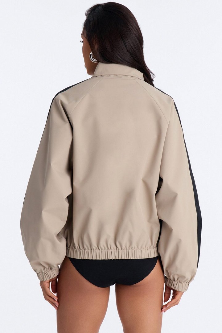 Trackstar Contrast Windbreaker Jacket - Khaki/combo