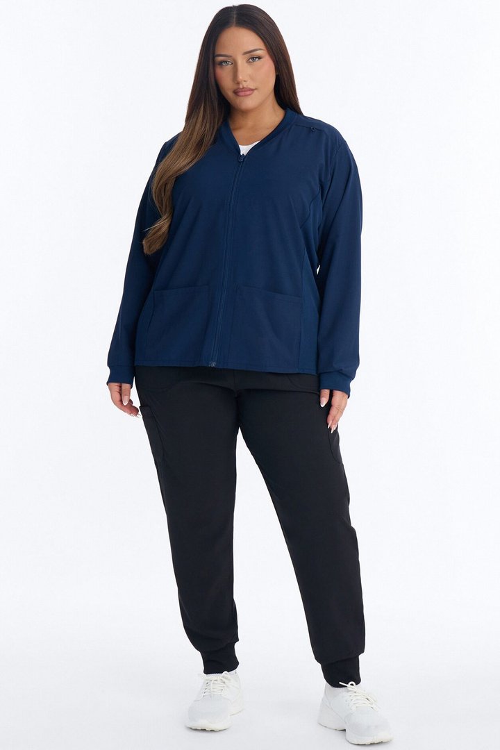 Take Care 4 Way Stretch Scrub Uniform Jacket - Navy