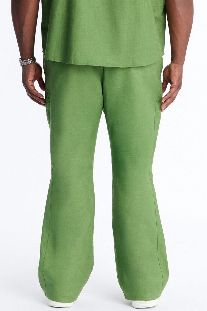 Slim Flare Sunward Coast Linen Pant - Green
