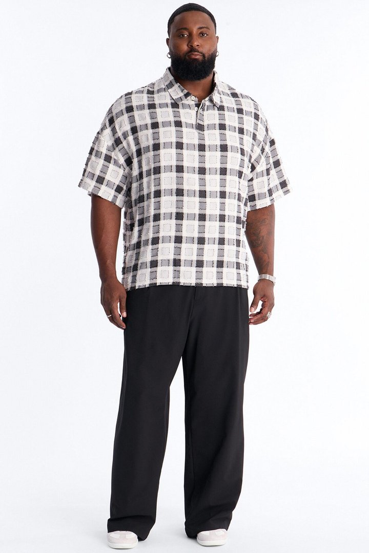 Beach After Dark Oversized Polo - Black/White