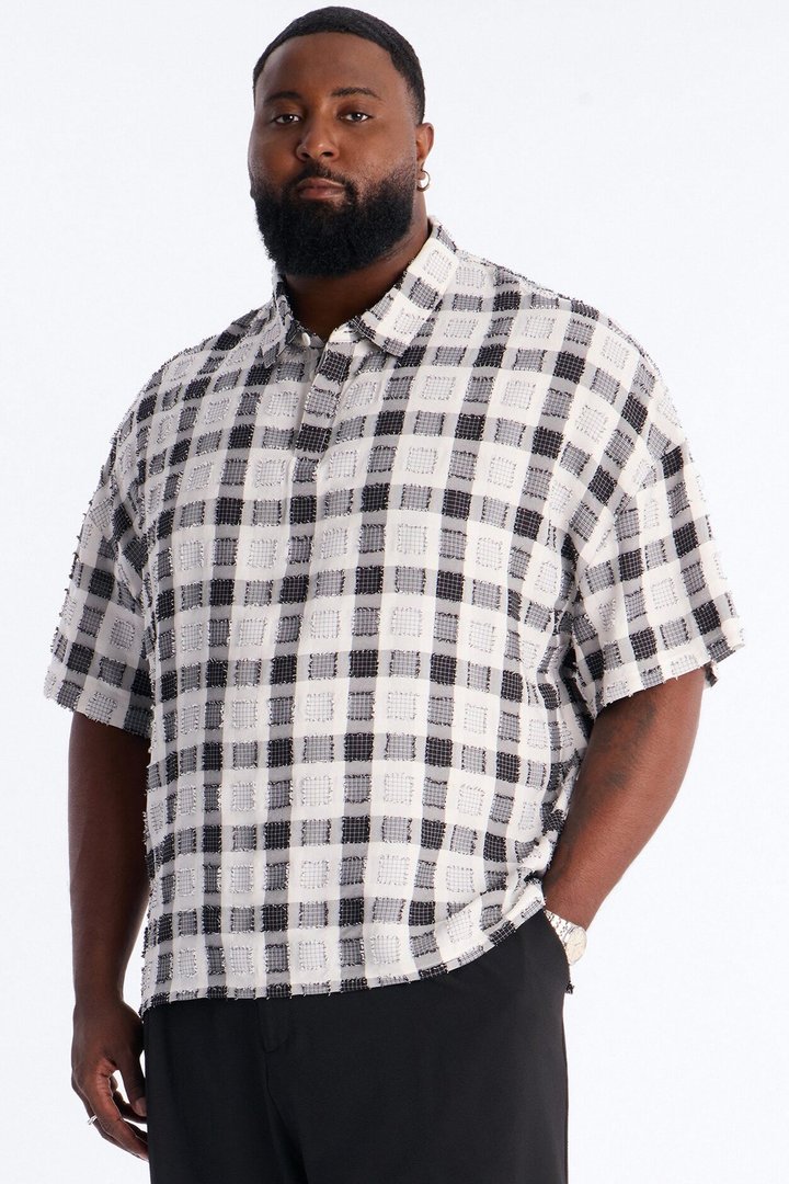 Beach After Dark Oversized Polo - Black/White