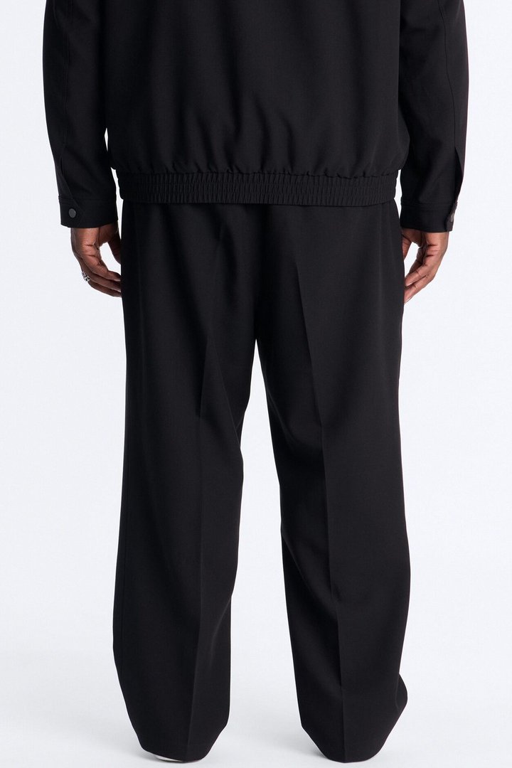 Modern Essential Relaxed Straight Hybrid Waist Trouser - Black