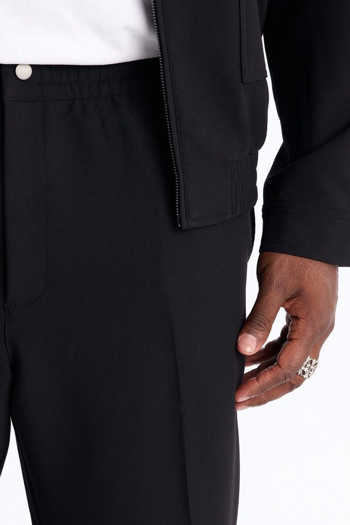 Modern Essential Slim Flare Slit Trouser - Black