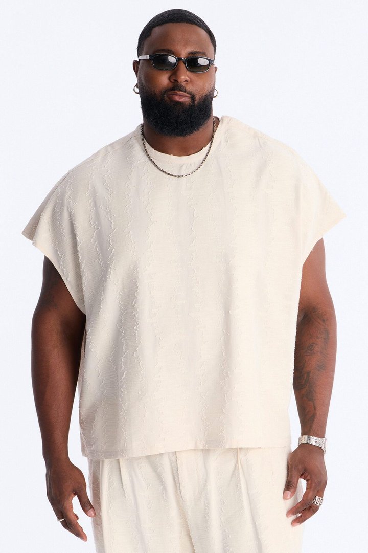 Relaxed Sands Of Time Sleeveless Tee - Oatmeal