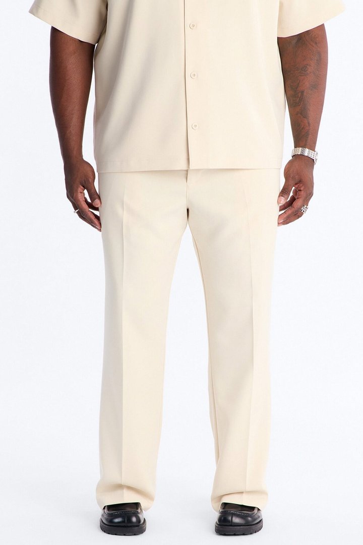 Modern Essential Slim Flare Slit Trouser - Beige