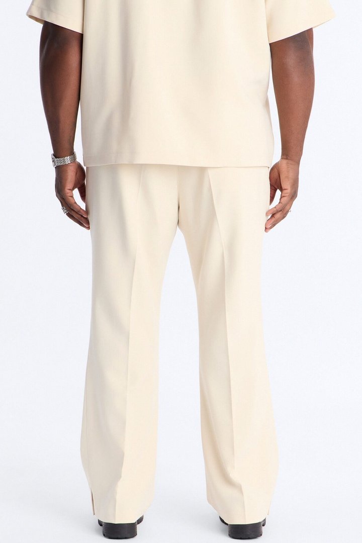 Modern Essential Slim Flare Slit Trouser - Beige