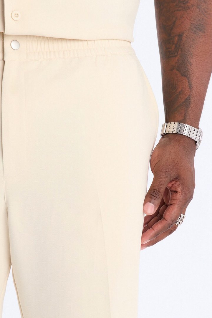 Modern Essential Slim Flare Slit Trouser - Beige