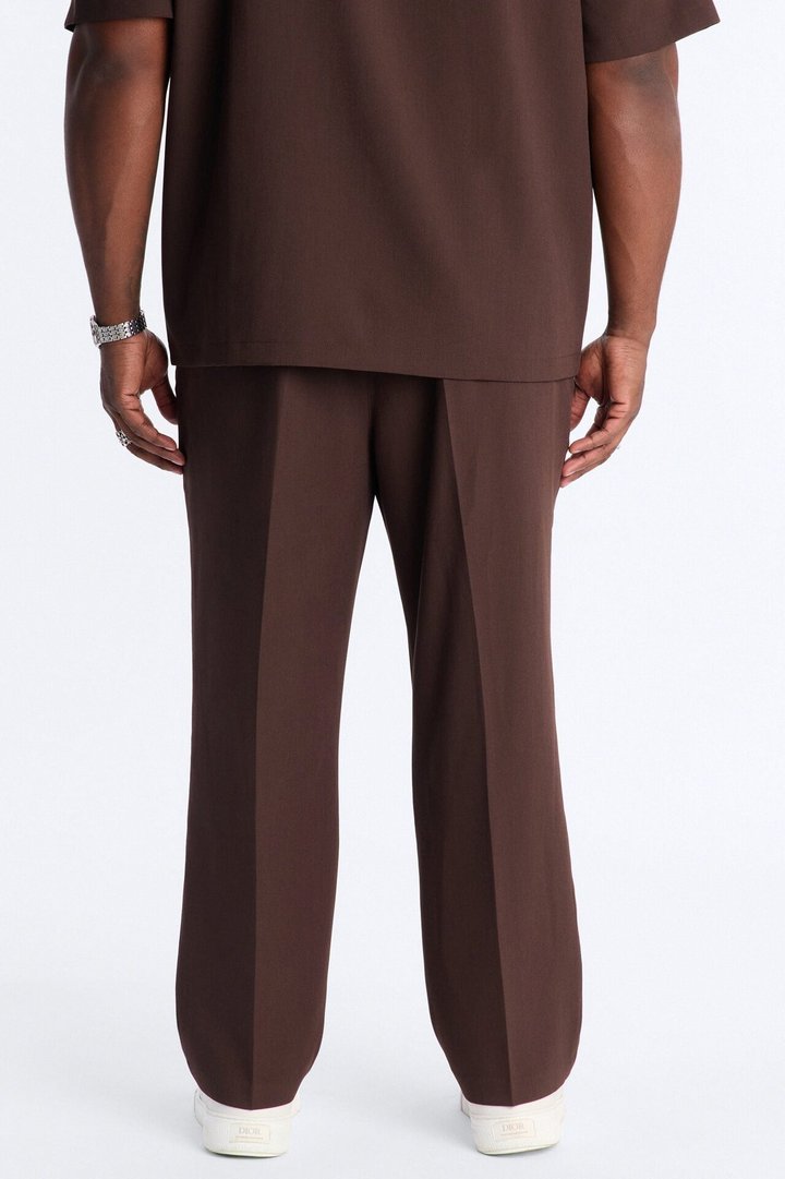 Modern Essential Straight Trouser - Chocolate