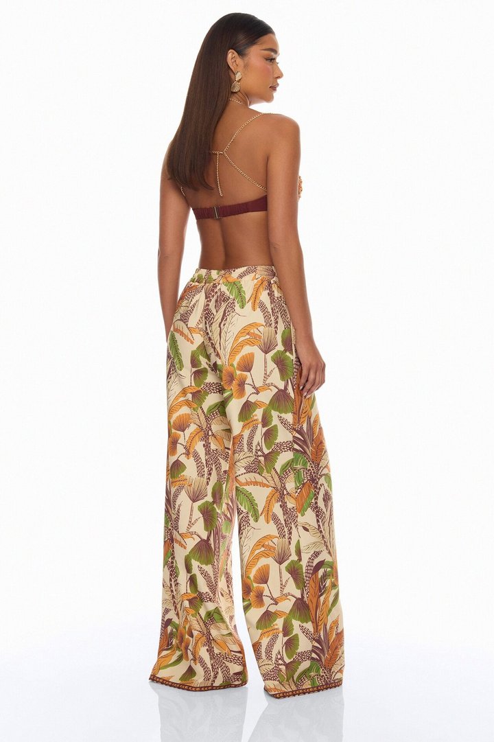 Coastal Chic Beaded Pant Set - BrownCombo