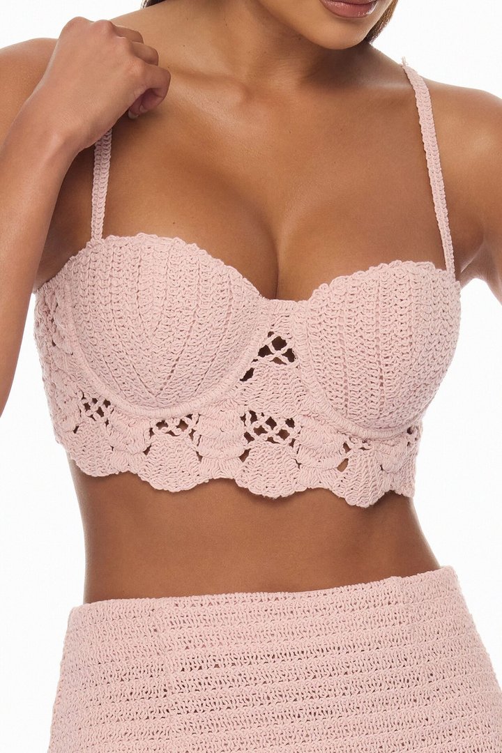 Sweet Sunsets Crochet Skirt Set - Pink