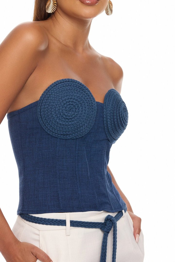 Tuscan Sunsets Corset Pant Set - Navy/combo