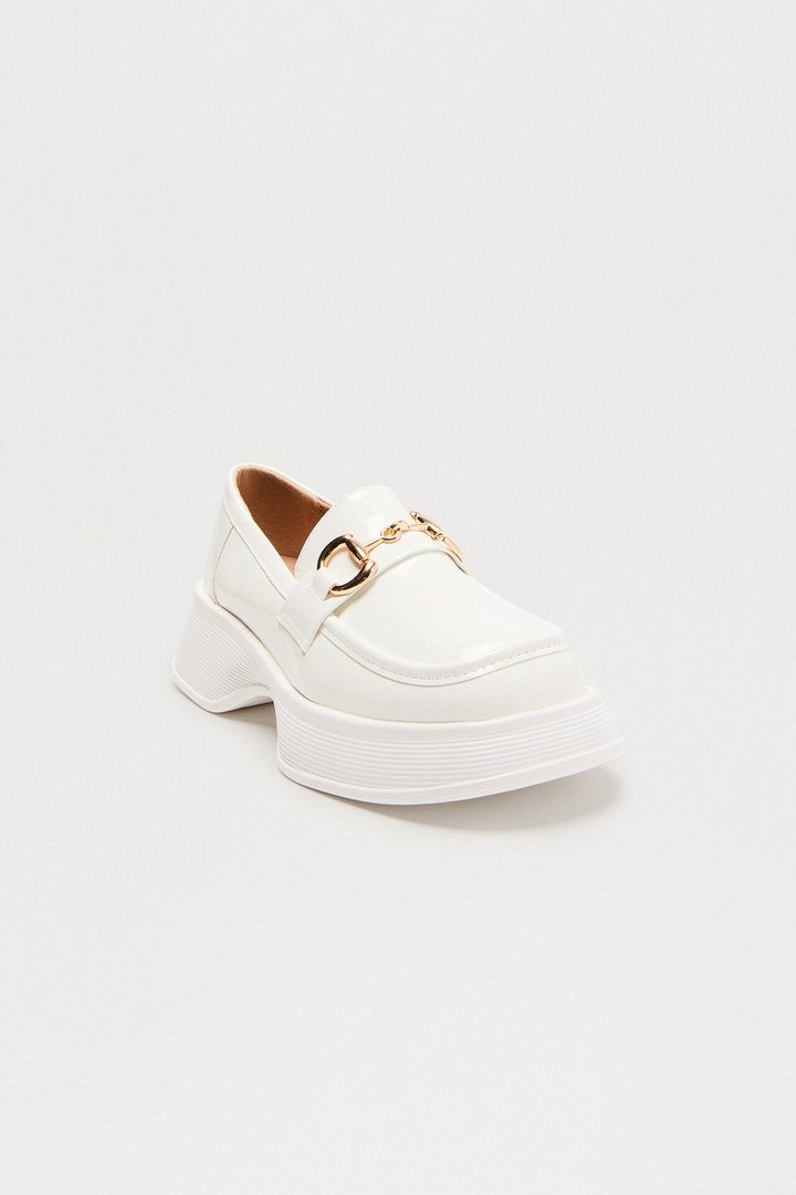 Ross Hardware Platform Loafers - White