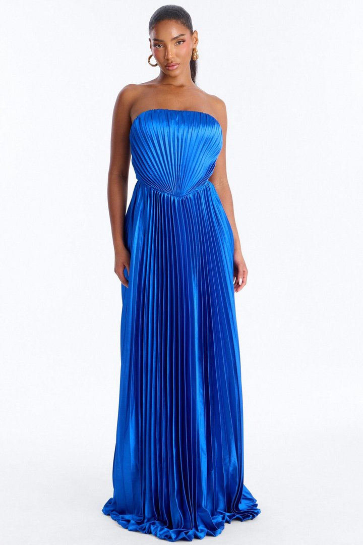 The Royal Babe Pleated Gown - Royal