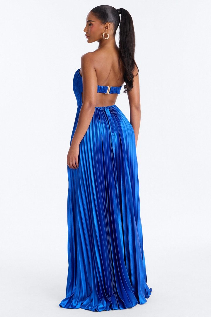 The Royal Babe Pleated Gown - Royal