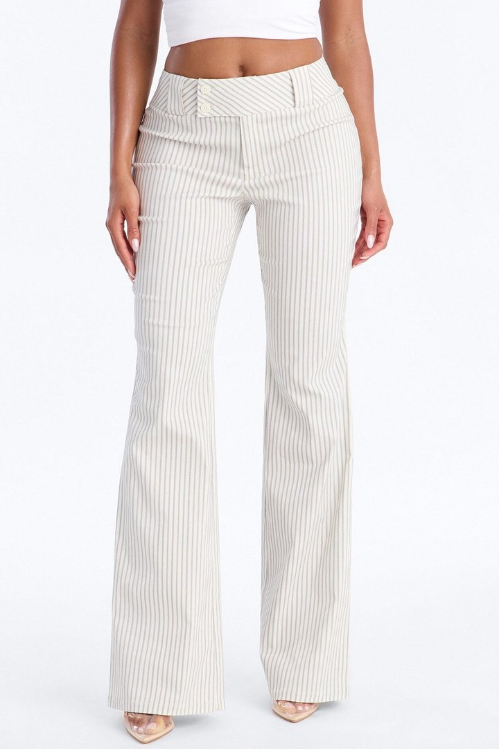 Elle Low Rise Straight Leg Pant - Ivory/combo