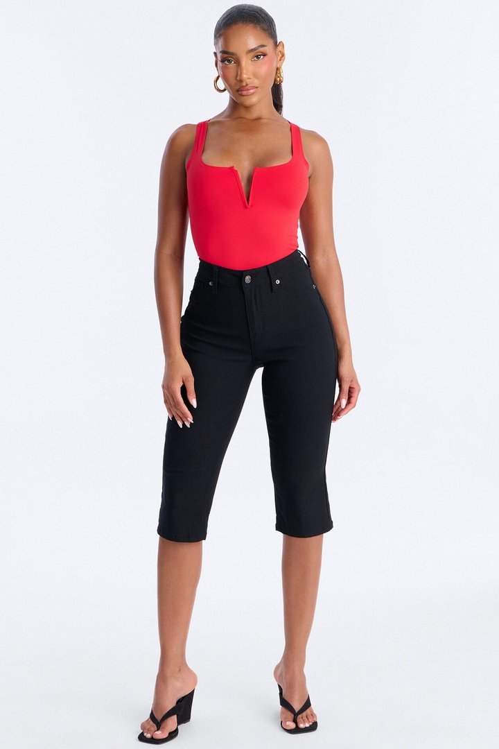 Lania V-Wire Sleeveless Bodysuit - Red