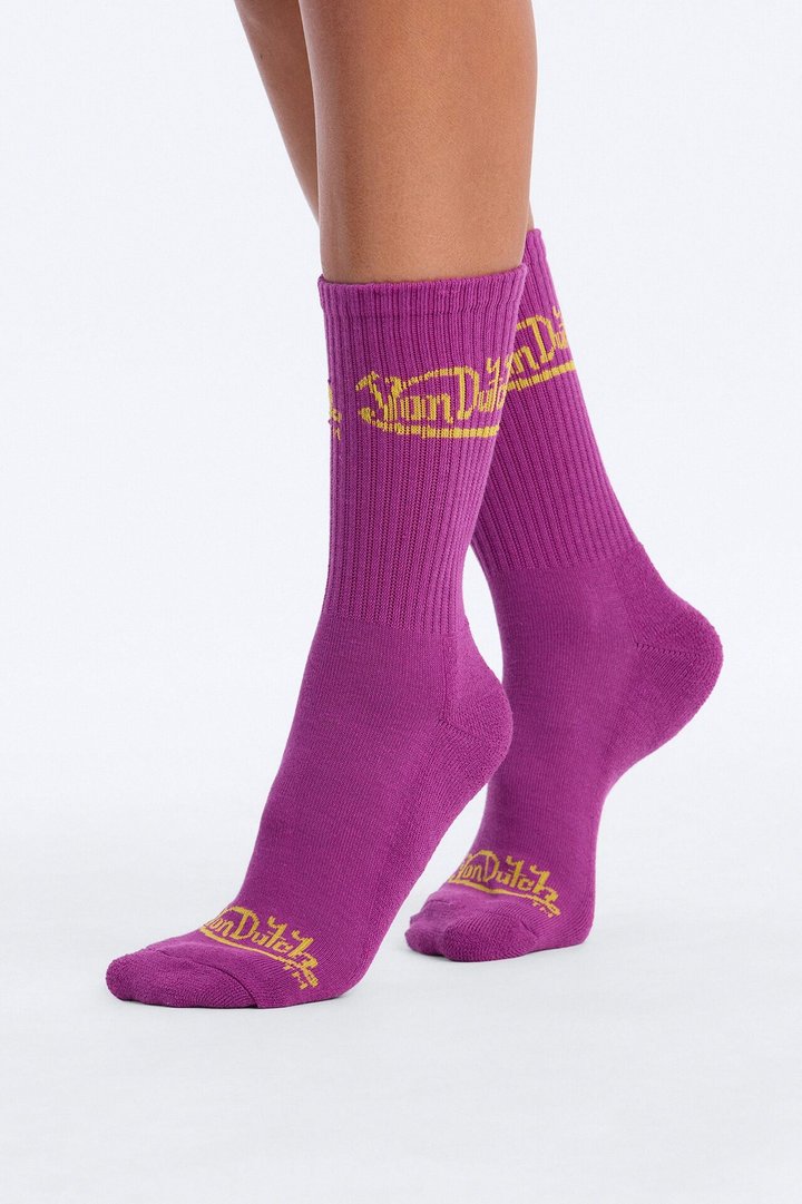 Von Dutch Life In Color 3 Pack Crew Socks - Purple/combo