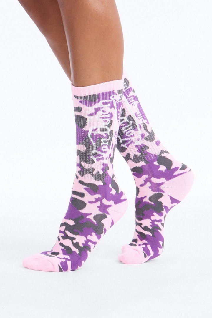 Von Dutch Life In Camo 3 Pack Crew Socks - Purple/combo