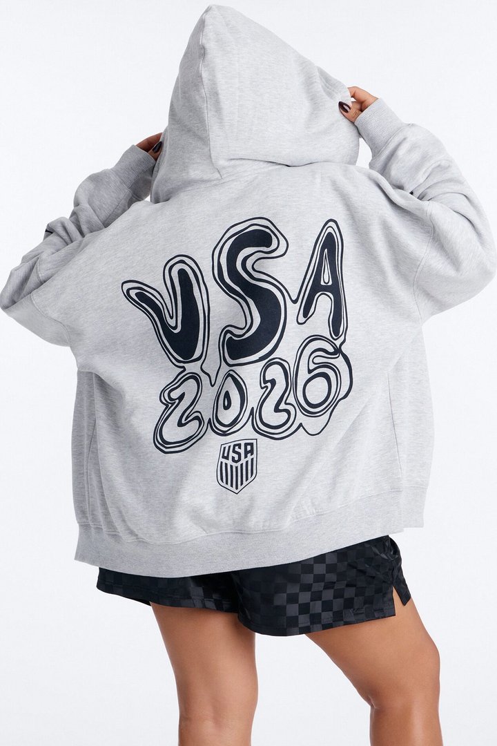 US Soccer Full Zip Hoodie - Heather Grey