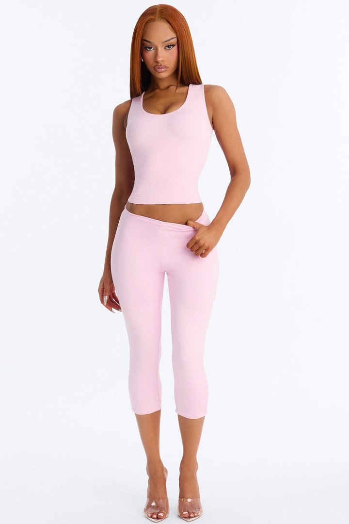 Contour Double Lined Capri Pant - Light Pink
