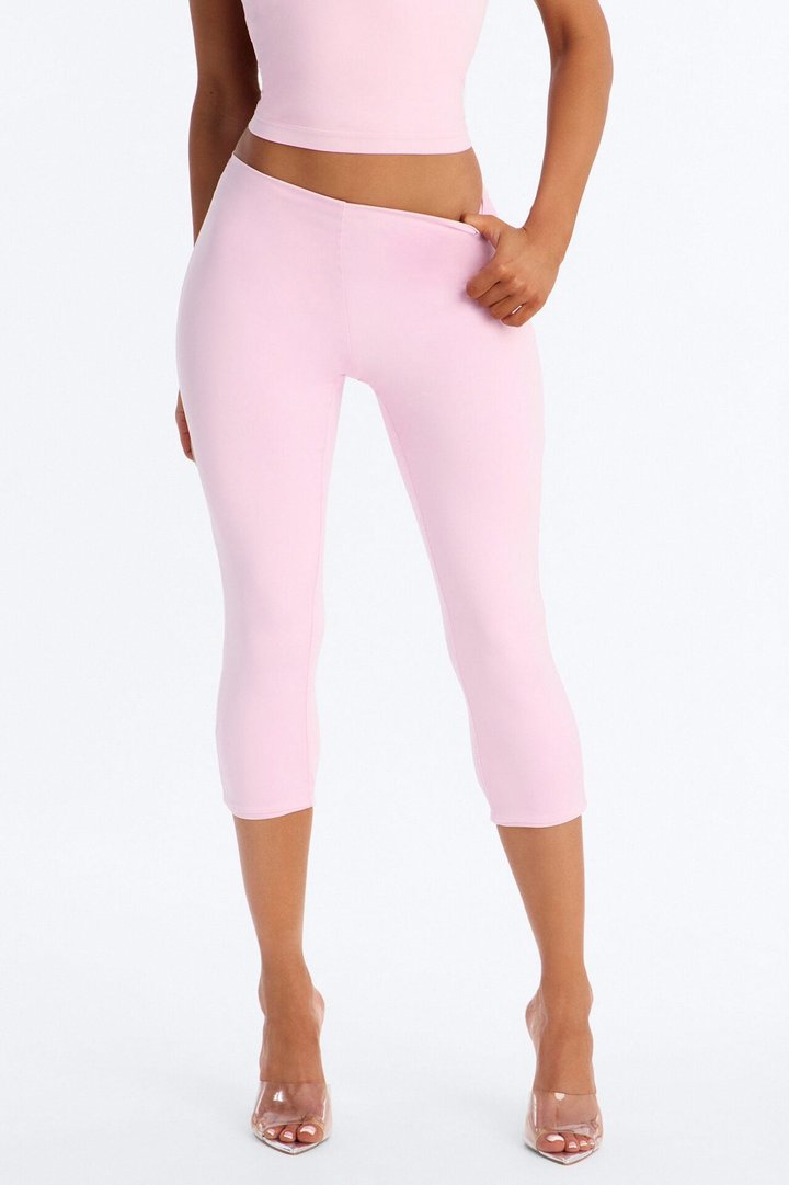 Contour Double Lined Capri Pant - Light Pink