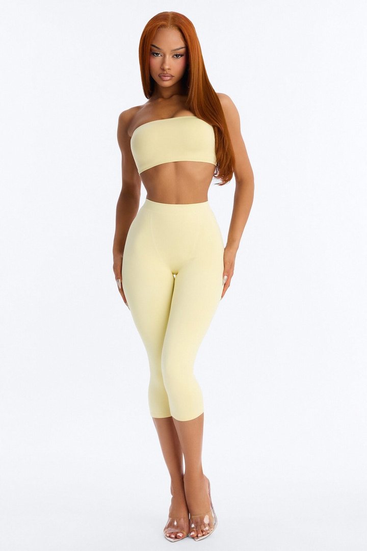 Contour Double Lined Strapless Bandeau Top - Butter Yellow