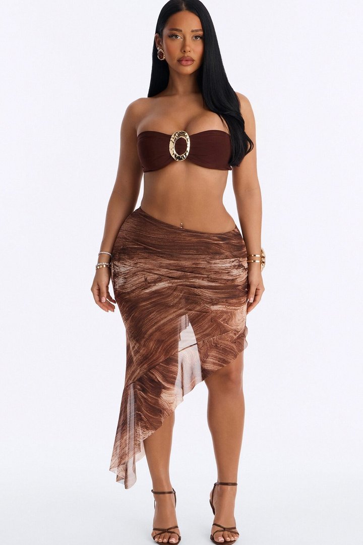 Mediterranean Glow Hardware Bandeau Top - Dark Brown