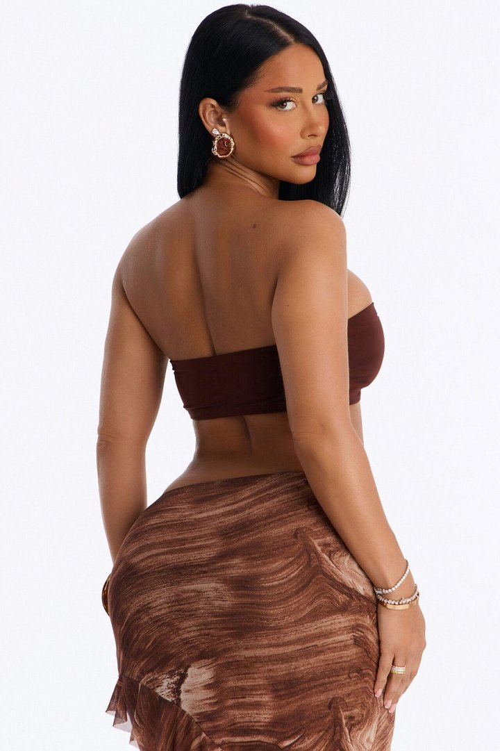 Mediterranean Glow Hardware Bandeau Top - Dark Brown
