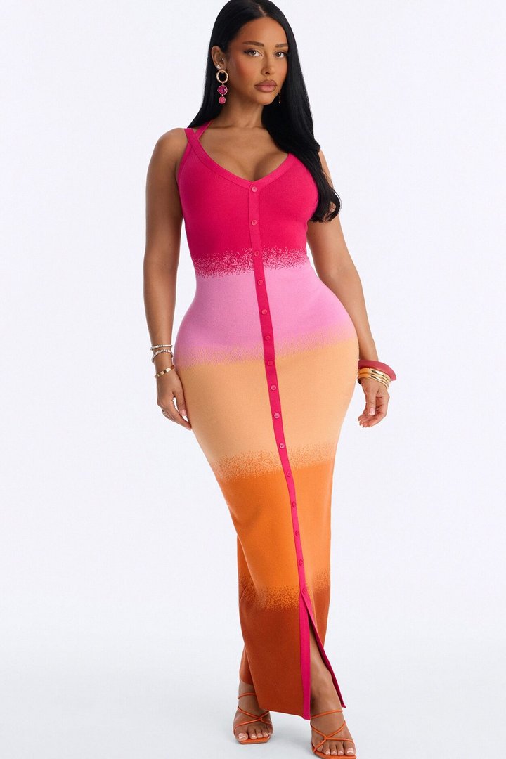 Like None Other Sweater Maxi Dress - Pink/combo