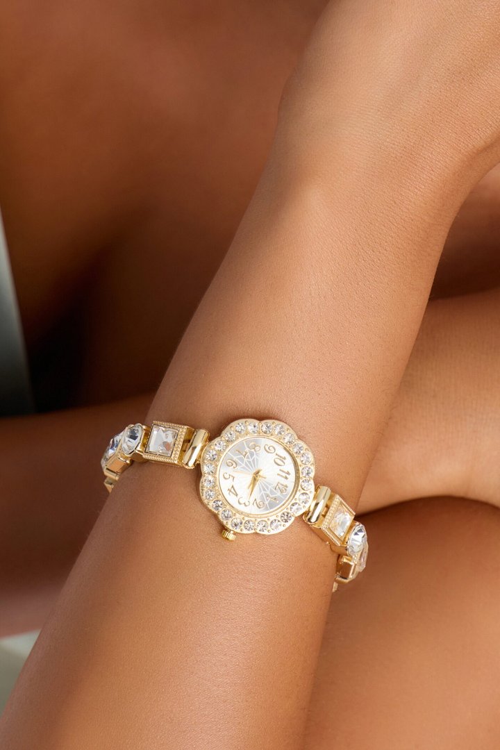 Not Available Rhinestone Watch - Gold