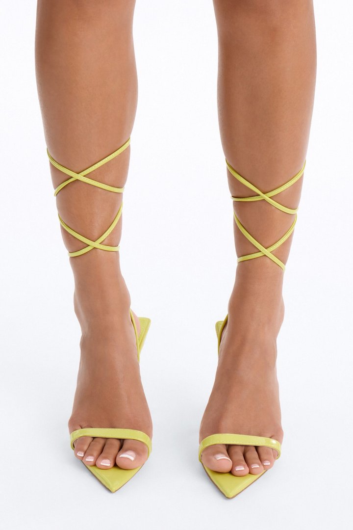 Serve Wrap Up Heels - Yellow