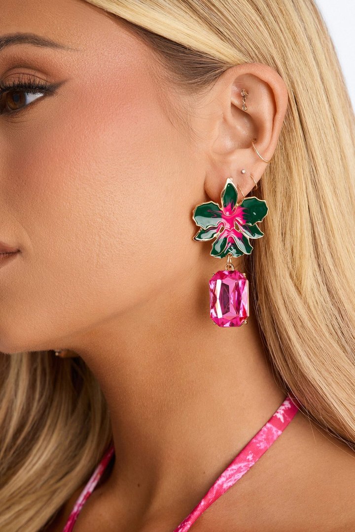 Vacay Breeze Earrings - Fuchsia/combo