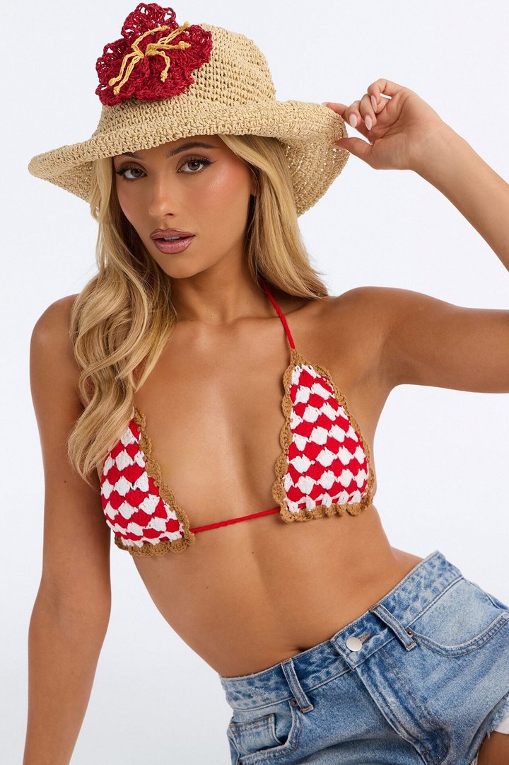 Flower In The Sand Sun Hat - Natural/Combo