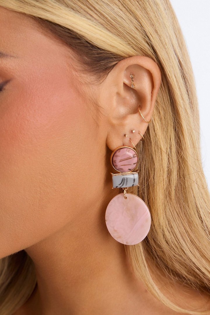 Found My Haven Drop Earrings - Pink/combo