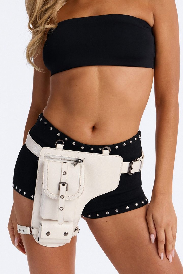 The Outlaw Faux Leather Belt Bag - Ivory