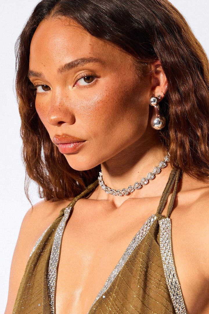 Let It Lean Hardware Drop Earrings - Silver