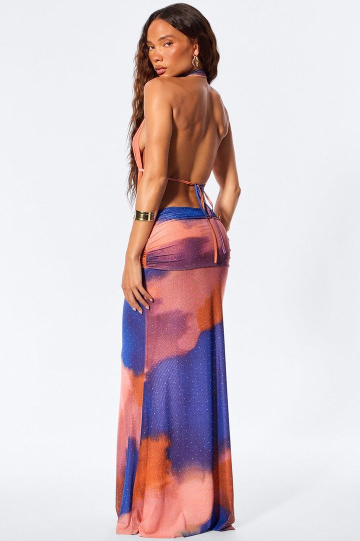 Sunkiss Ombre Mesh Maxi Dress - Multi Color