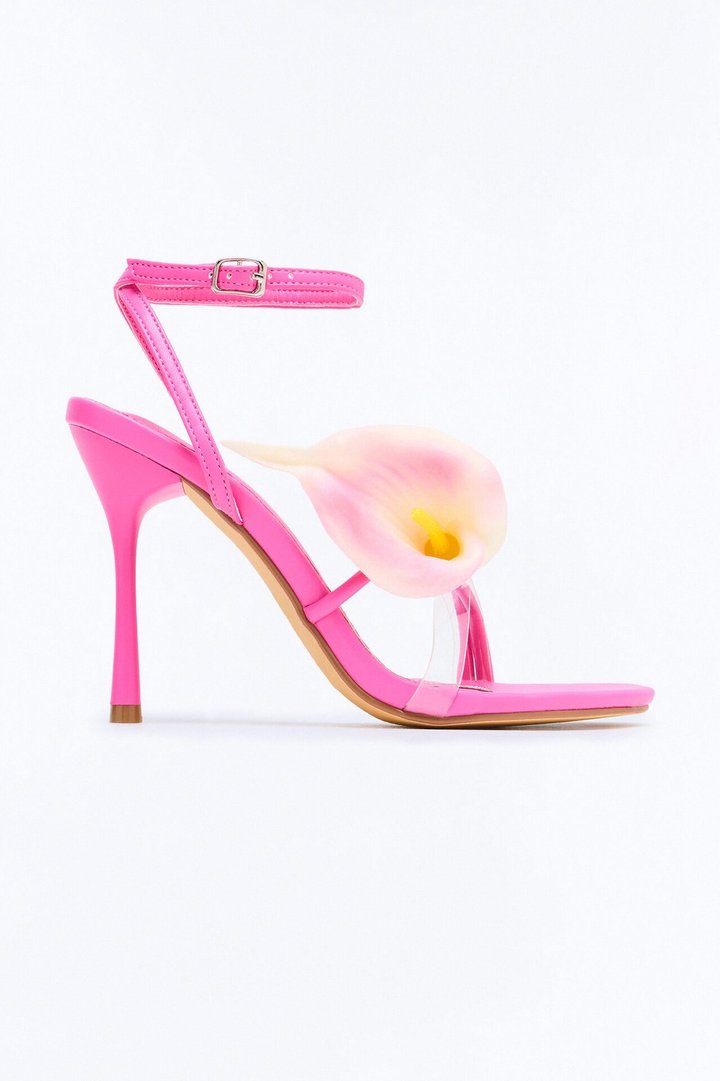Warm Waters Flower Heels - HotPink/combo
