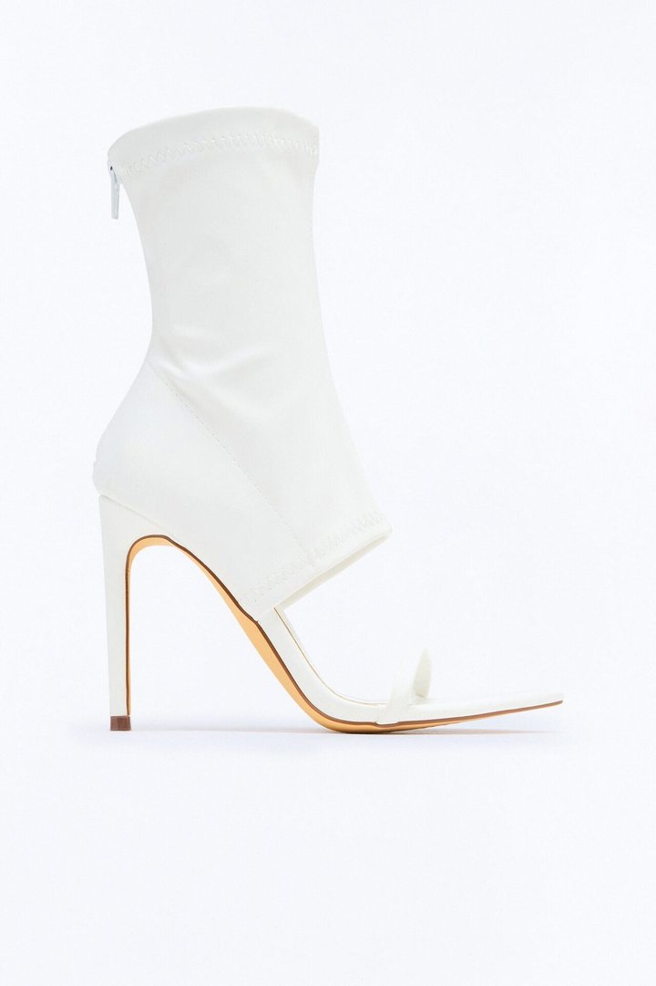 Nixie Stiletto Booties - White