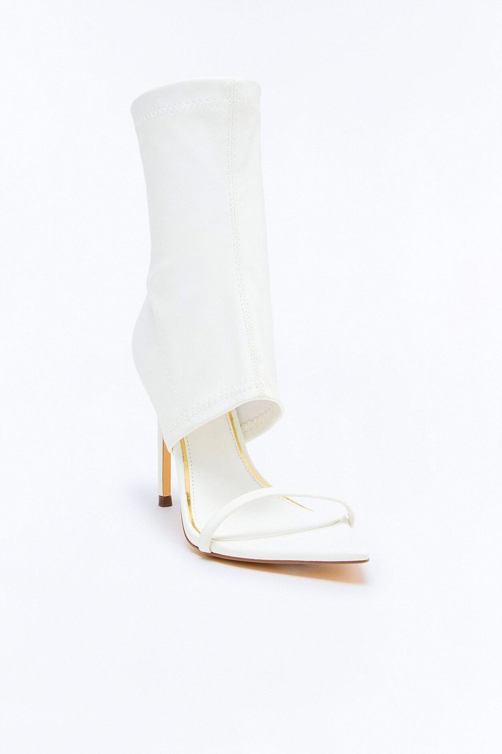 Nixie Stiletto Booties - White
