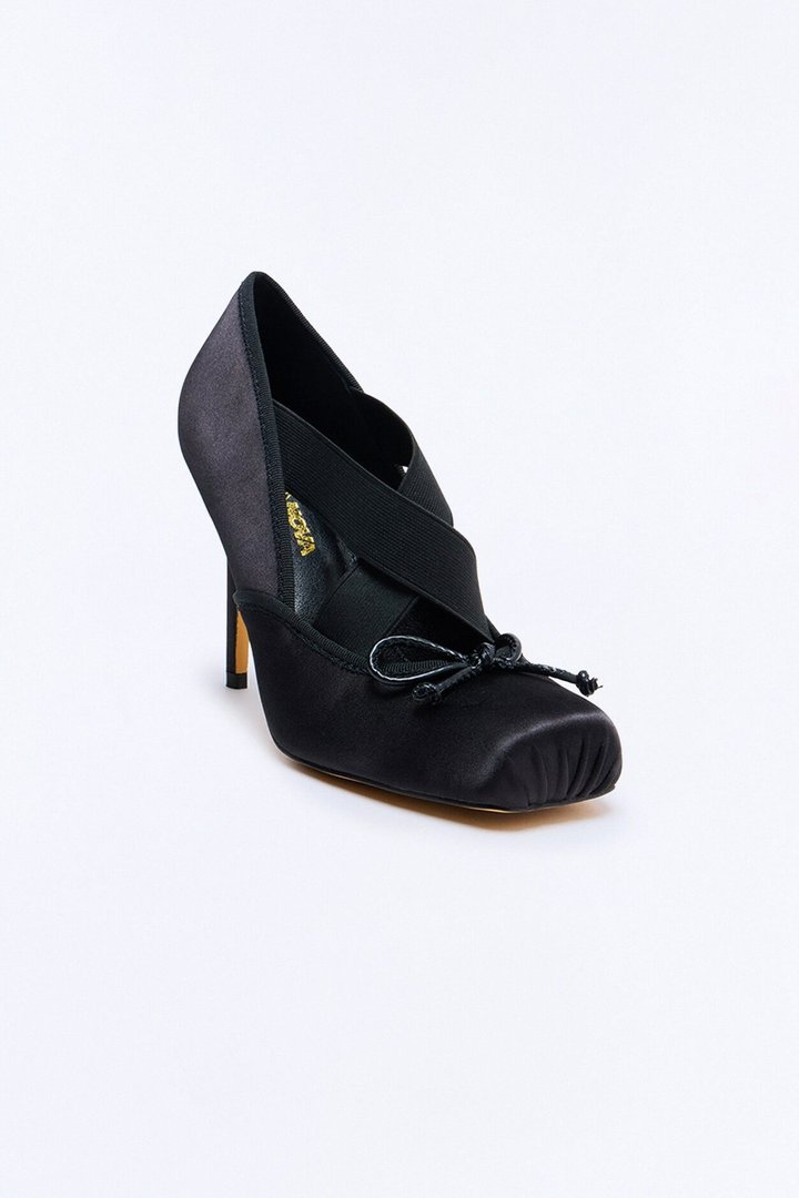 Aralyn Satin Ballet Pumps - Black
