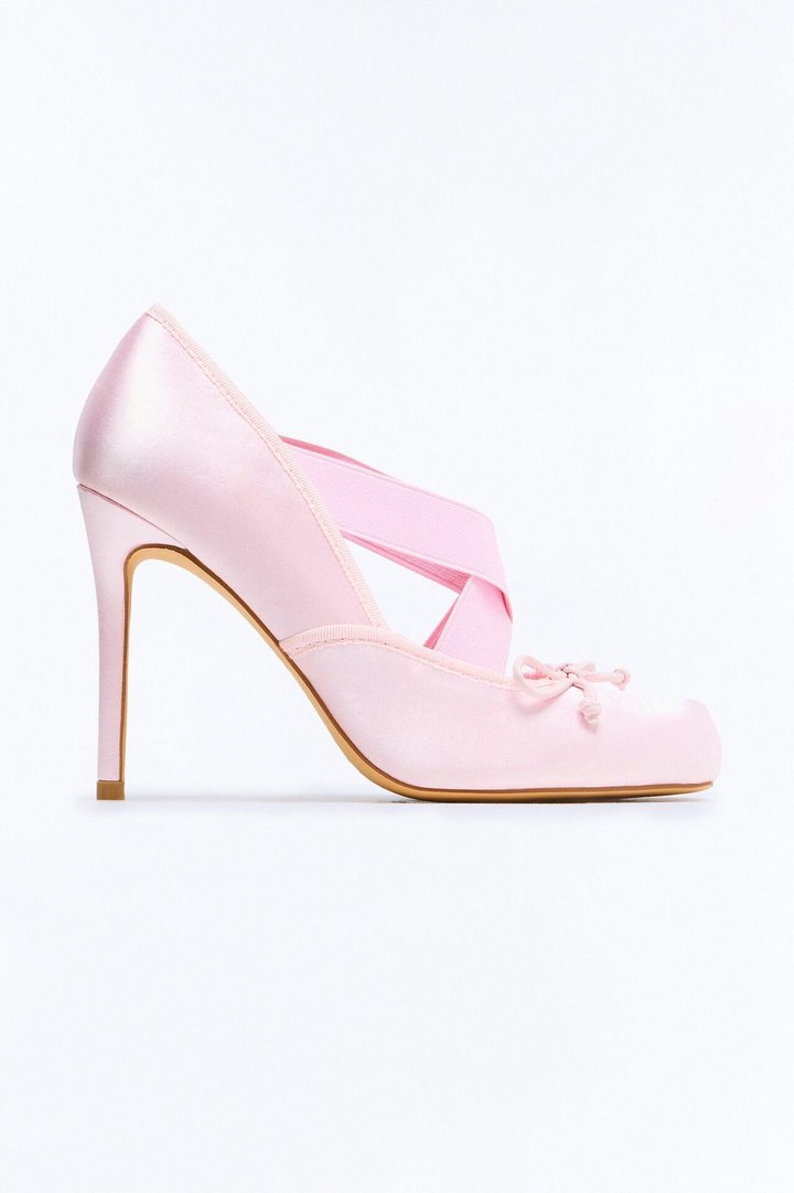 Aralyn Satin Ballet Pumps - Pink