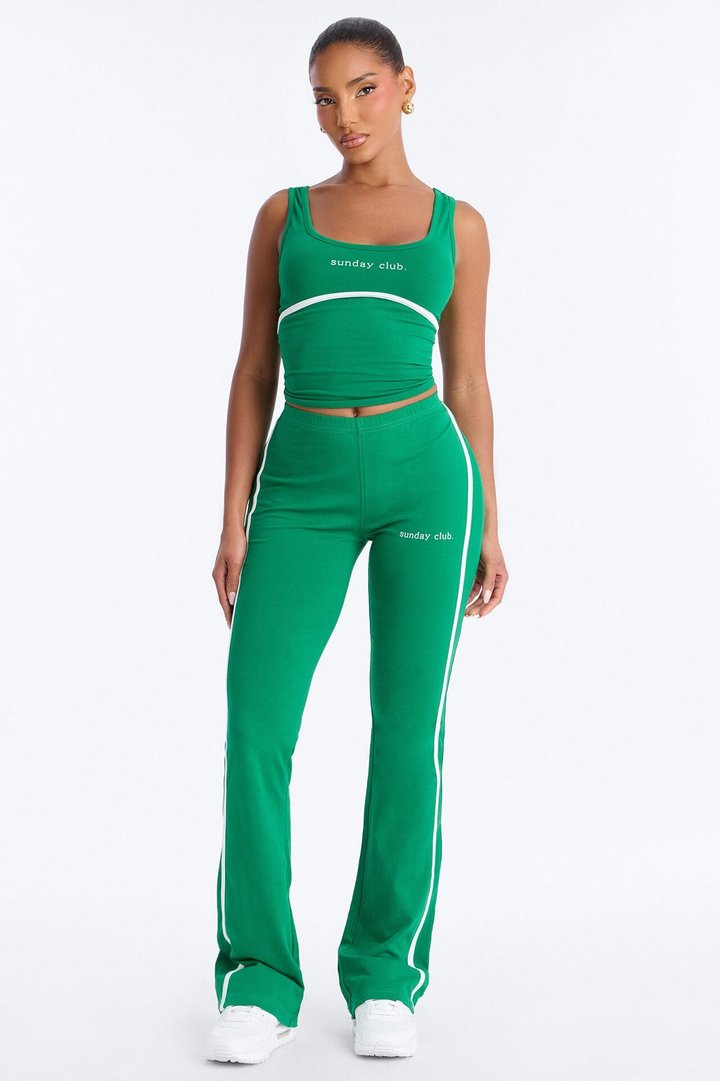 Sunday Club Flare Pant Set - Kelly Green