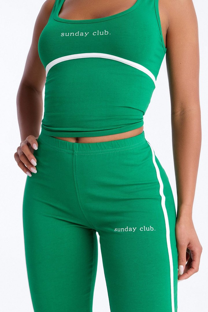 Sunday Club Flare Pant Set - Kelly Green