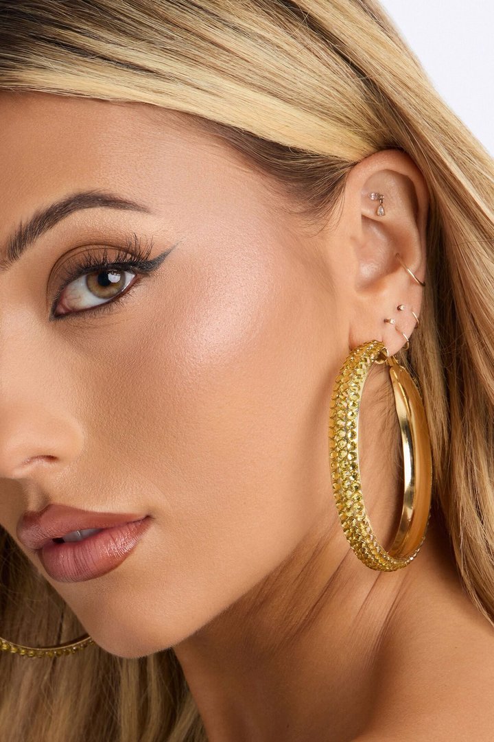 Got Plans Tonight Hoop Earrings - Gold