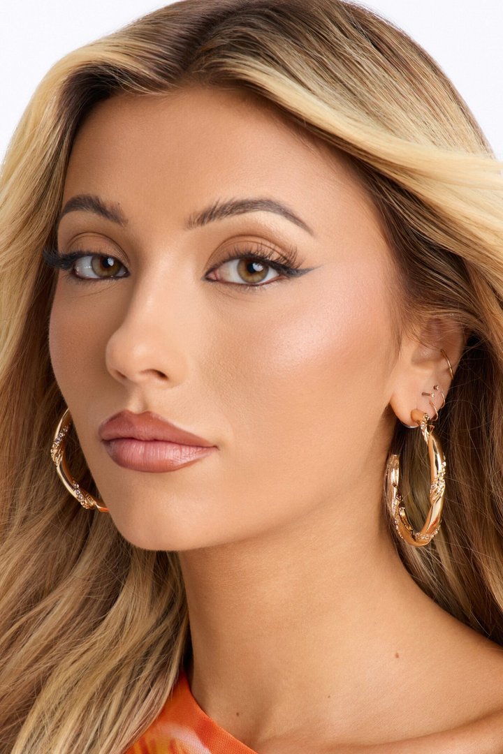 Touch Of Radiance Hoop Earrings - Gold