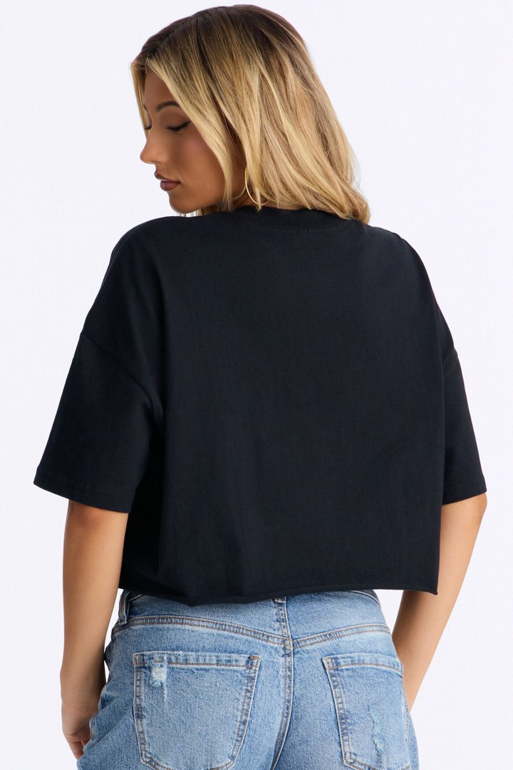 Cookies Cropped T-Shirt - Black