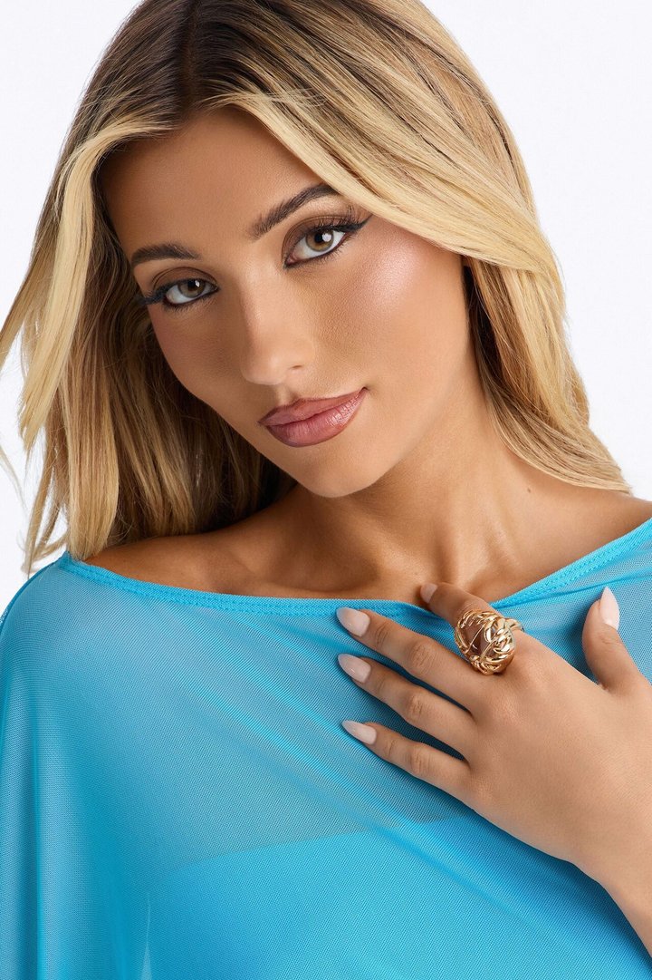 Pure Drama Jeweled Ring - Gold/Clear