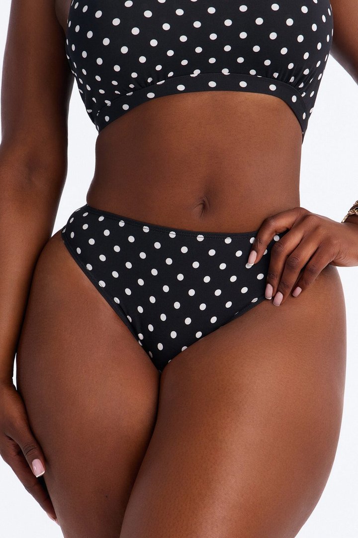 Nova Cotton High Leg Bikini Panty - Black/combo