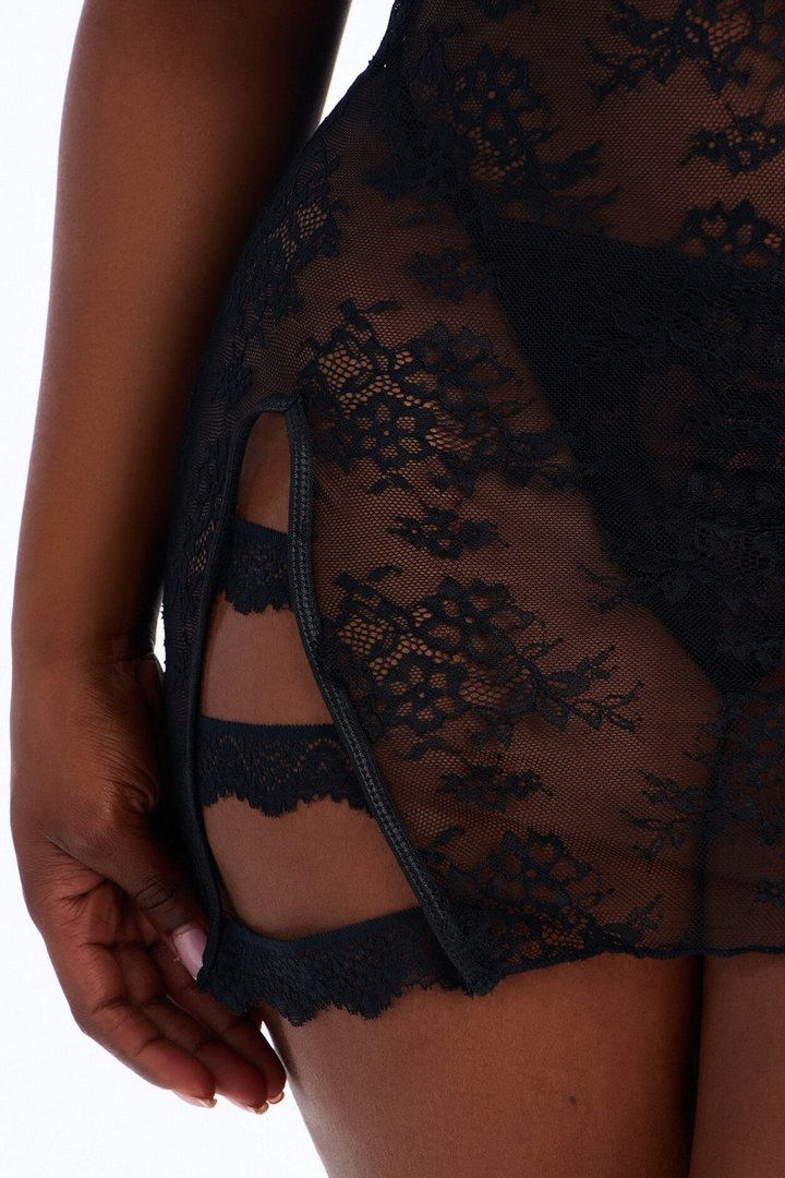 Lilly Lace Underwire 2 Piece Set - Black